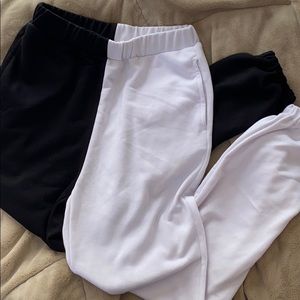Black/white jogger sweats